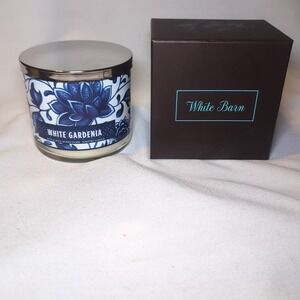 New BATH & BODY WORKS White Barn 3-WICK CANDLE 14.5 OZ White Gardenia Scent